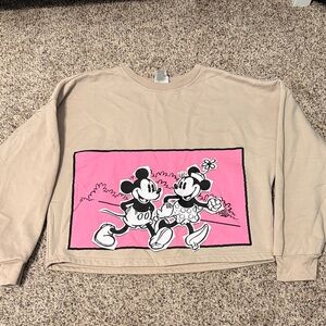 Disney Kids Beige and Pink Mickey & Minnie Hoodie